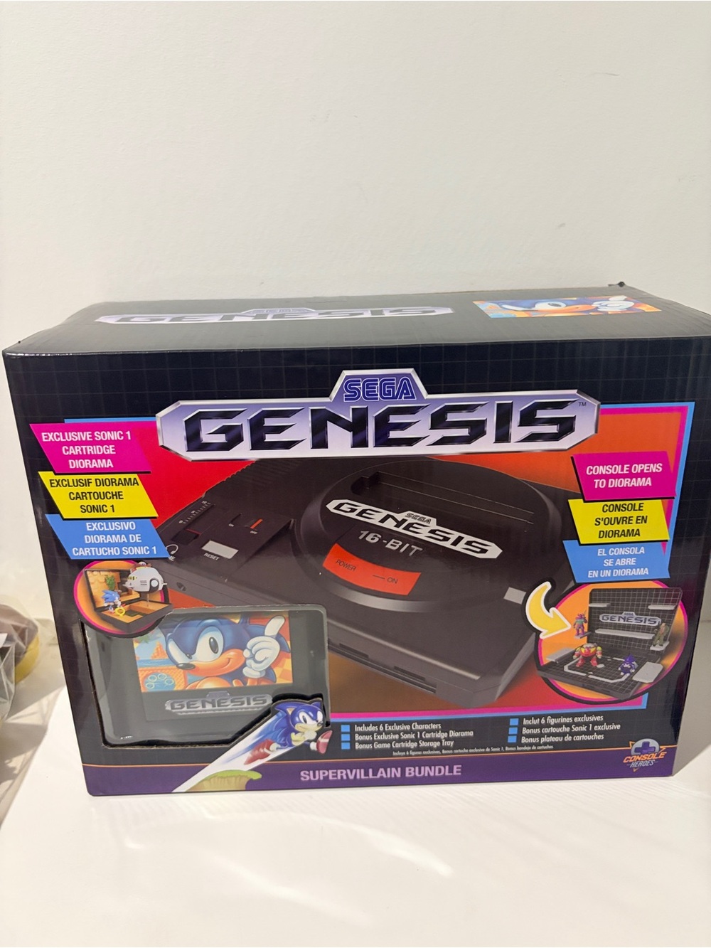 SEGA Genesis Console Heroes Supervillain Bundle Sonic 1 Diorama NIB